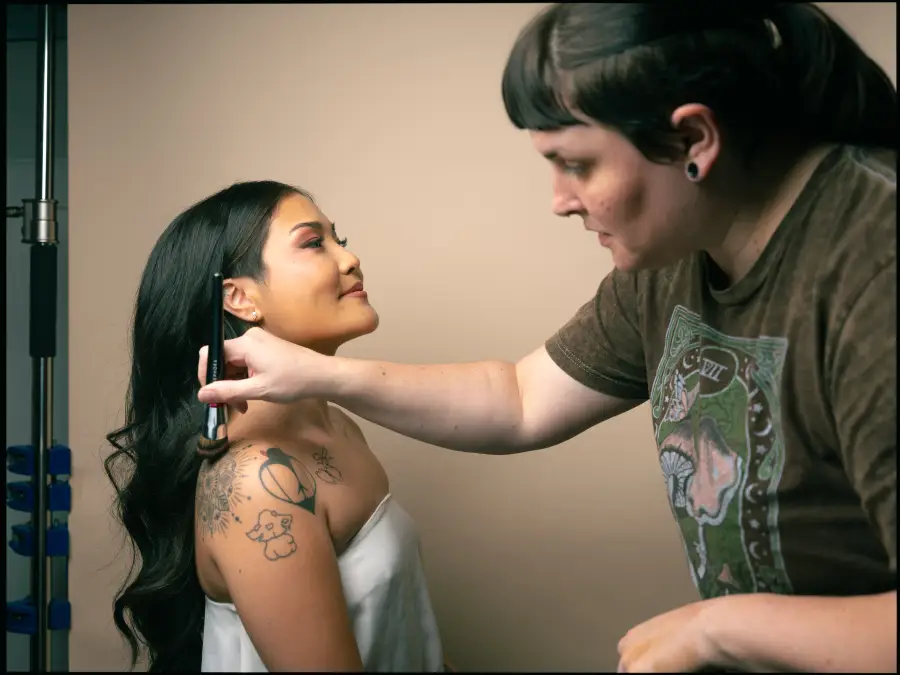 Bridal makeup detail portrait